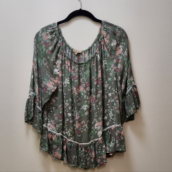 DEMOCRACY Crochet Detail Top Size XL - Picture 4 of 9